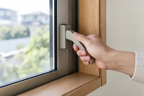 窓の取っ手を操作する説明用イメージ